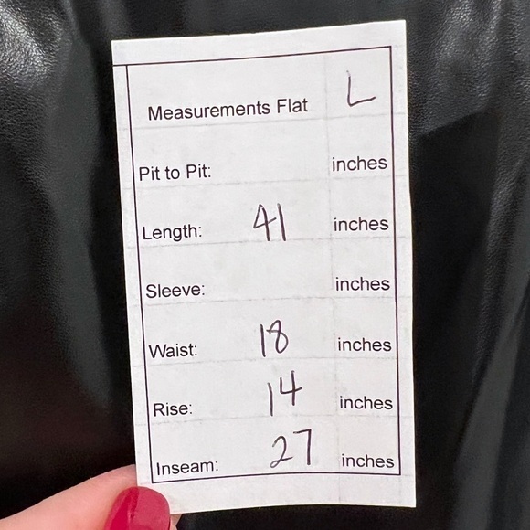 H by Halston Ankle Length Straight Leg Black Faux Leather Pants Size L - Picture 9 of 9